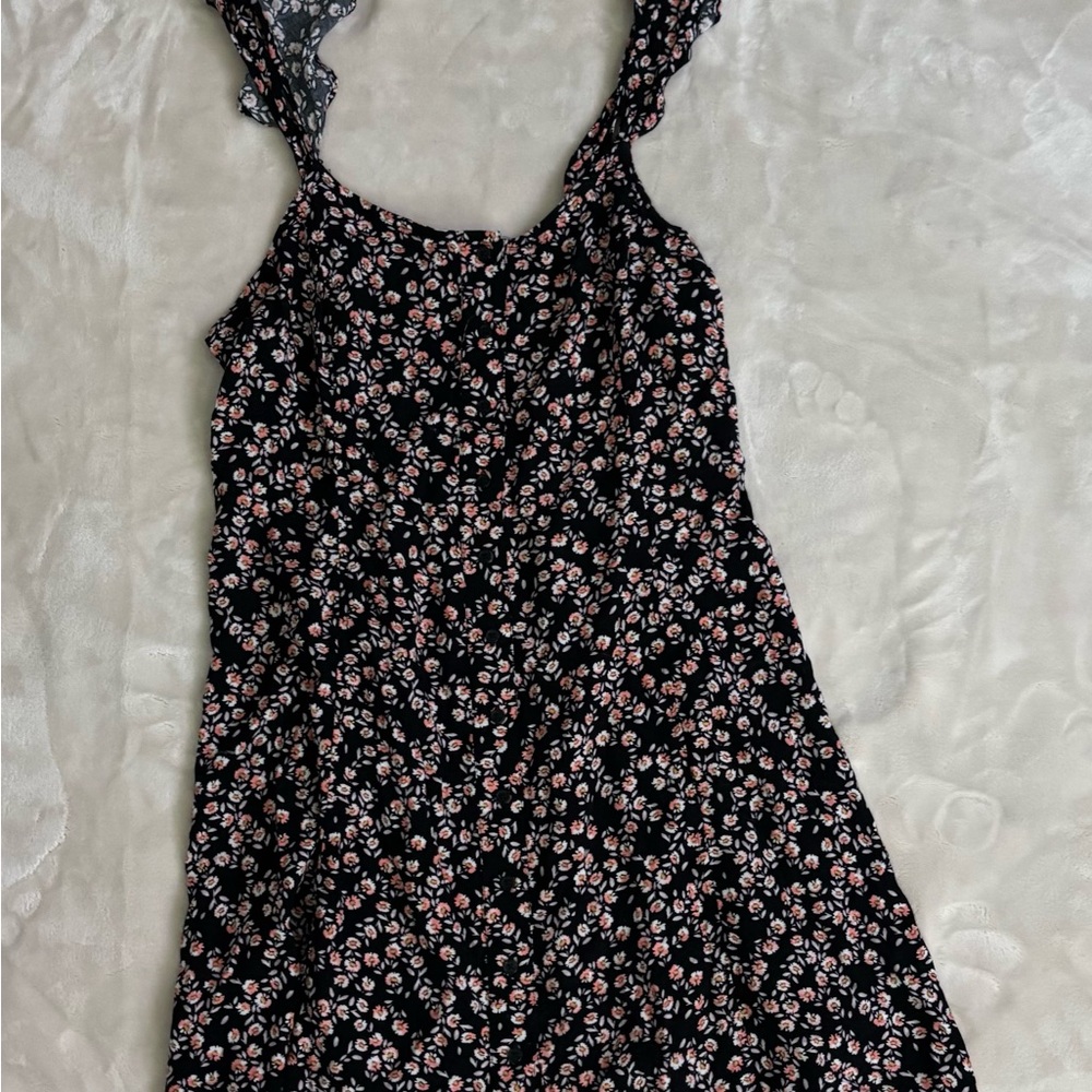 Mossimo Supply Co. Black Dress with Pink Floral Design